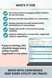 utility provider moving checklist Excel for renters download
