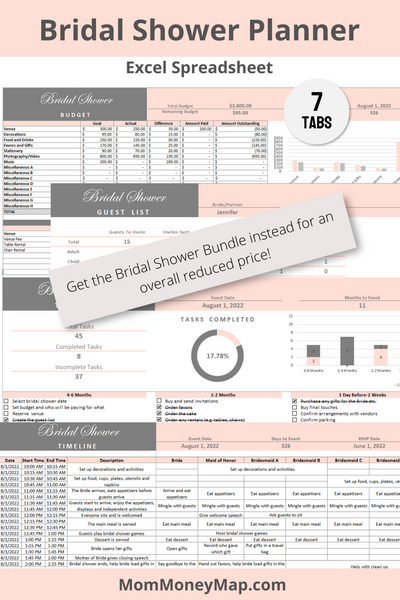 Bridal Shower To Do List Excel Spreadsheet Mom Money Map Bridal Shower To Do List Excel Spreadsheet Mom Money Map