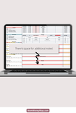 digital weekly planner Excel spreadsheet

