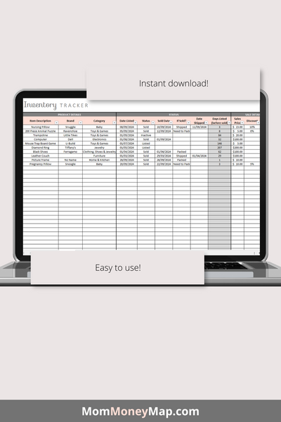 Pallets Inventory Form Simple Pallet Reseller Tracker Excel Spreadsheet for Inventory & Sales ...