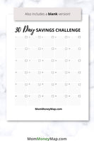 money saving challenge 30 days