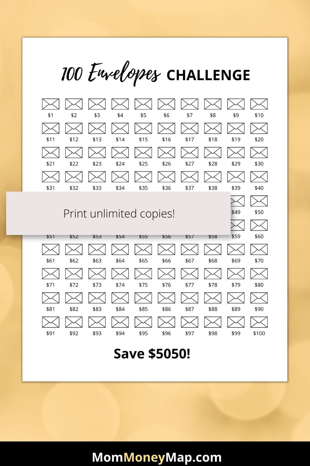 10K in 100 Days Savings Challenge, Printable 10000 Savings