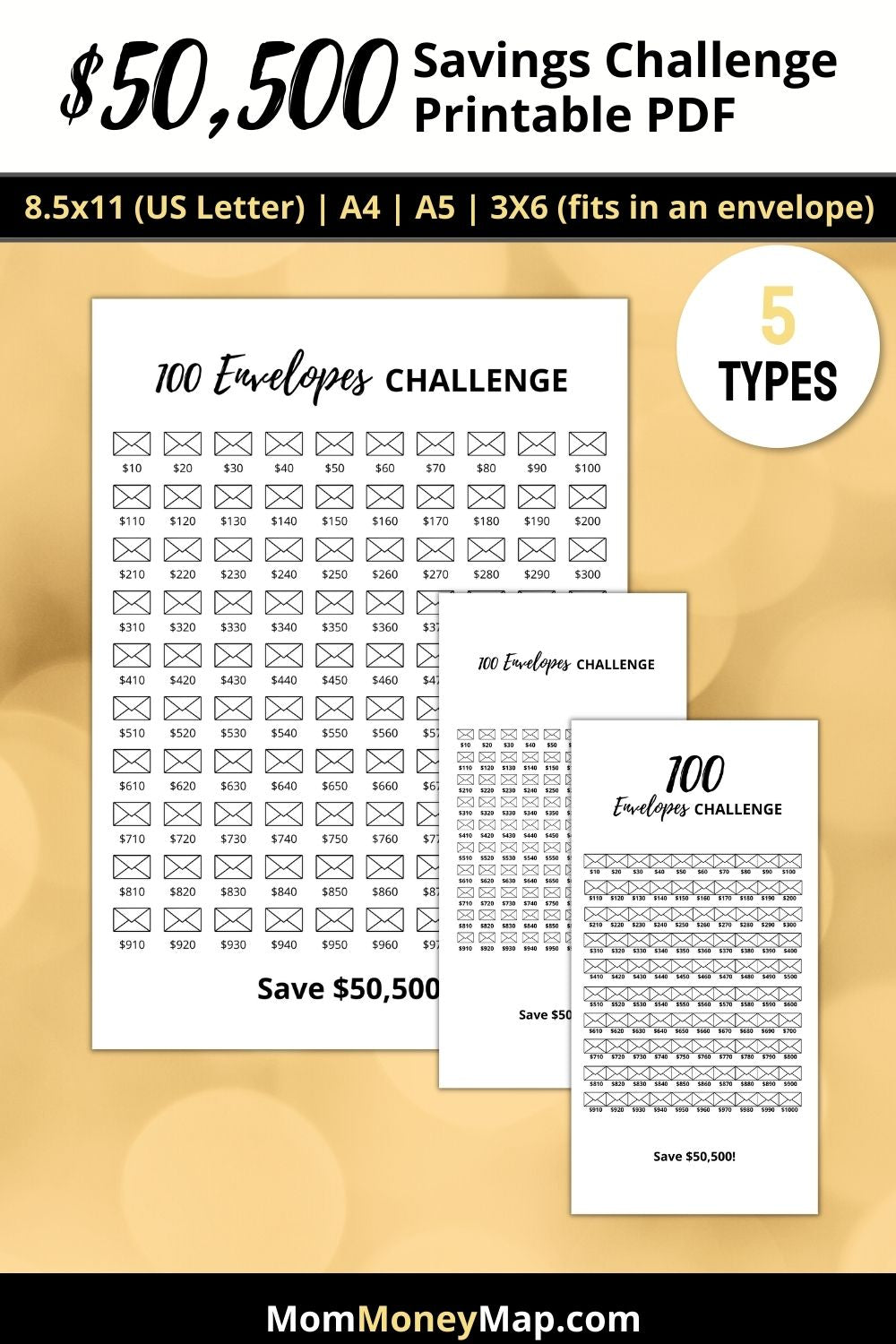 50000-savings-challenge-printable-pdf-mom-money-map for Free Printable Money Saving Charts 50000 Savings Challenge Printable PDF – Mom Money Map for Free Printable Money Saving Charts