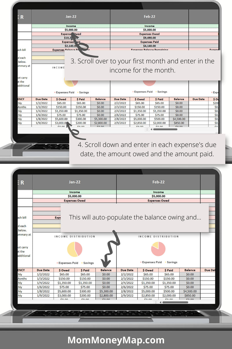 Expense Tracker Spreadsheet Excel Template – Mom Money Map