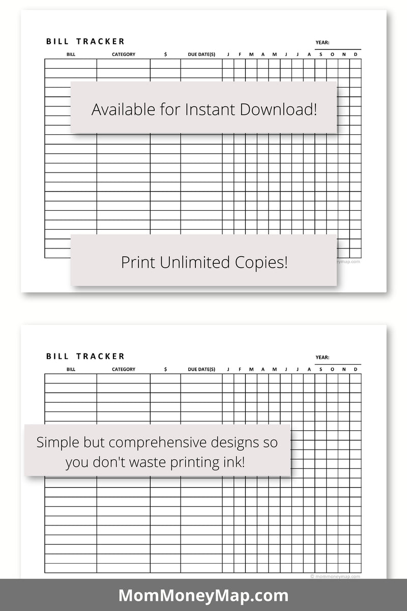 Expense Tracker Printable PDF – Mom Money Map