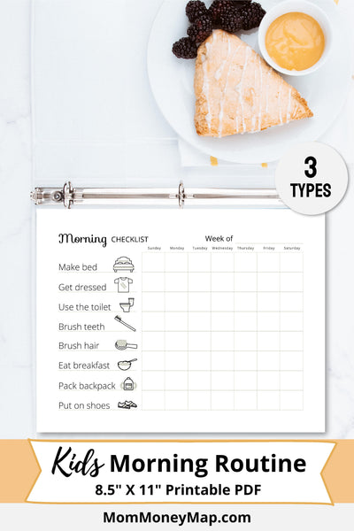 Kids Morning Routine Chart Printable PDF – Mom Money Map Kids Morning Routine Chart Printable PDF – Mom Money Map