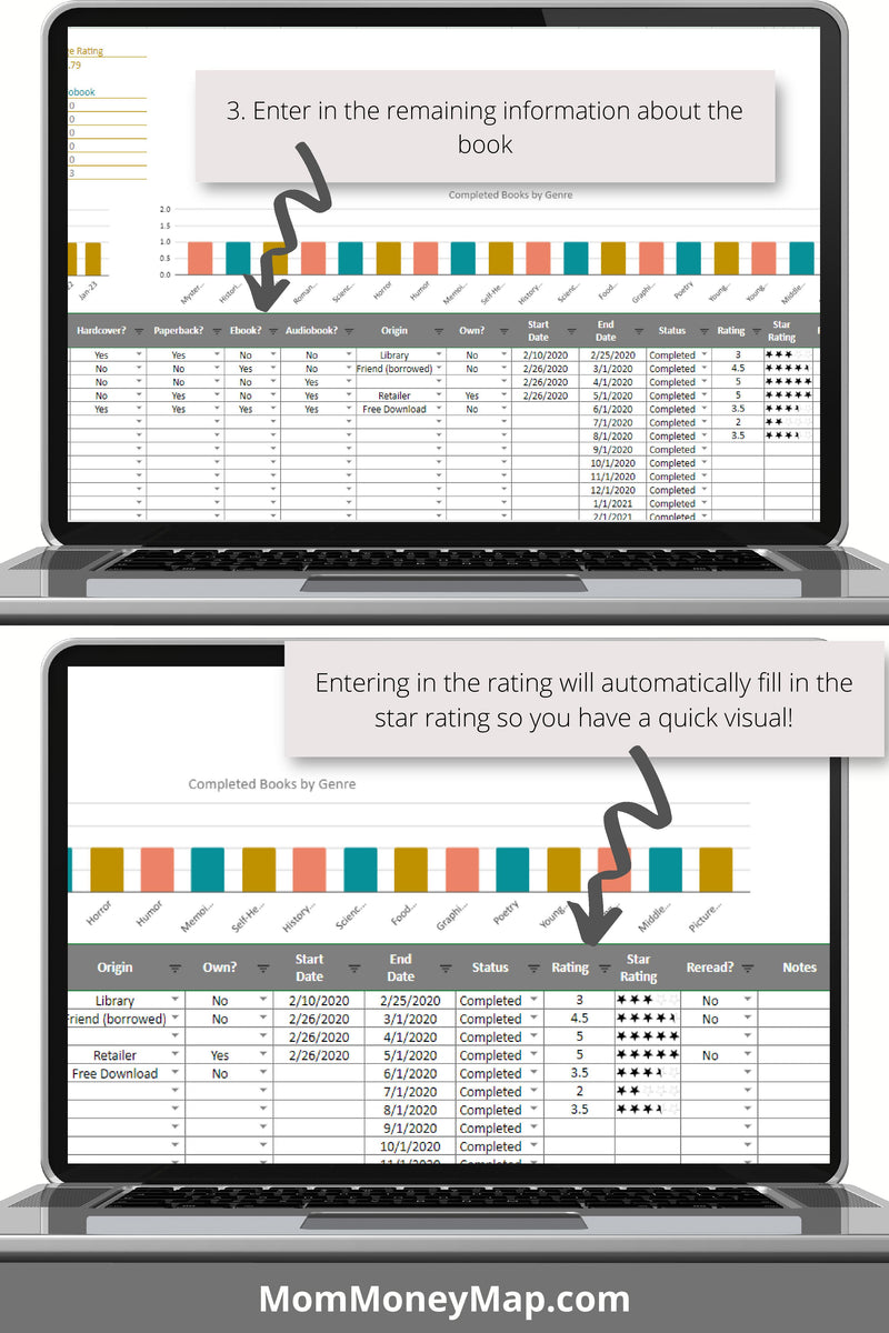 Digital Reading Log Google Sheets Spreadsheet – Mom Money Map