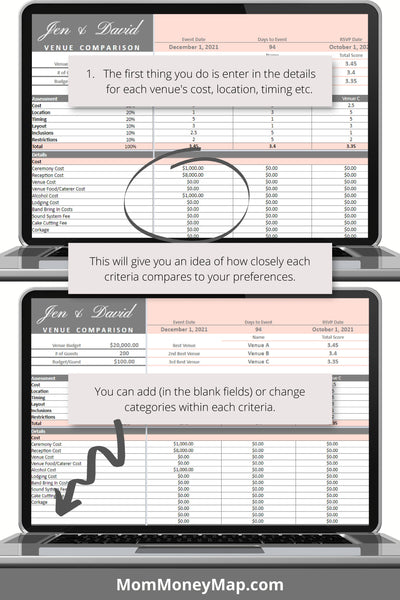 How to Compare Wedding Venues + Comparison Spreadsheet