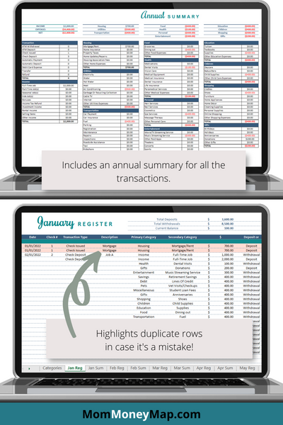 Bank Spreadsheets In Excel Bank Transactions Register Excel Spreadsheet – Personal Finance Tracker ...