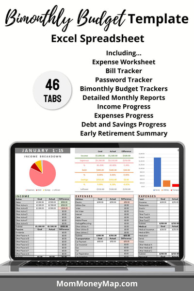 template bi monthly budget planner