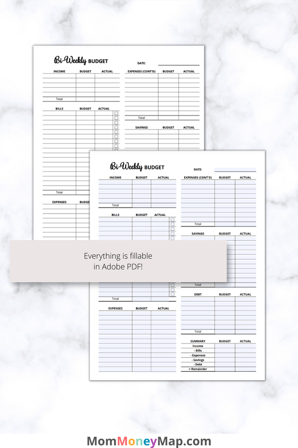 Biweekly Budget Printable PDF – Mom Money Map biweekly-budget-printable-pdf-mom-money-map