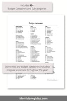 expense categories printable