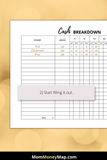 cash breakdown sheet