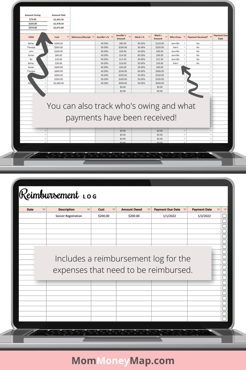 Child Support Tracker Google Sheets – Payment Log & Co-Parent Finance ...