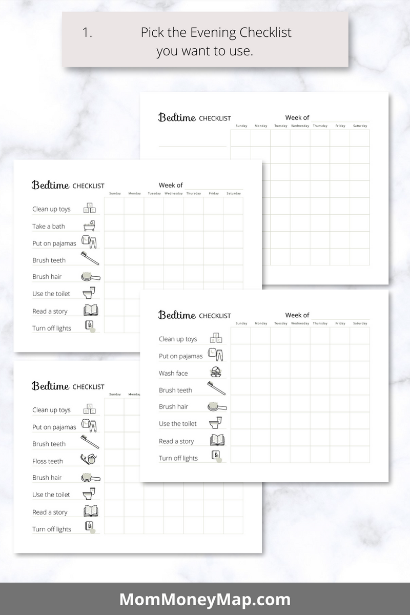 Printable Evening Routine Kids Evening Routine Chart Printable PDF – Mom Money Map
