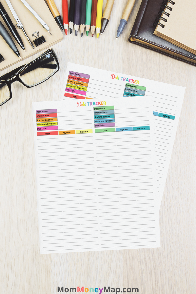 Debt Tracker Printable PDF – Multi-Color Budget & Debt Payoff Planner ...