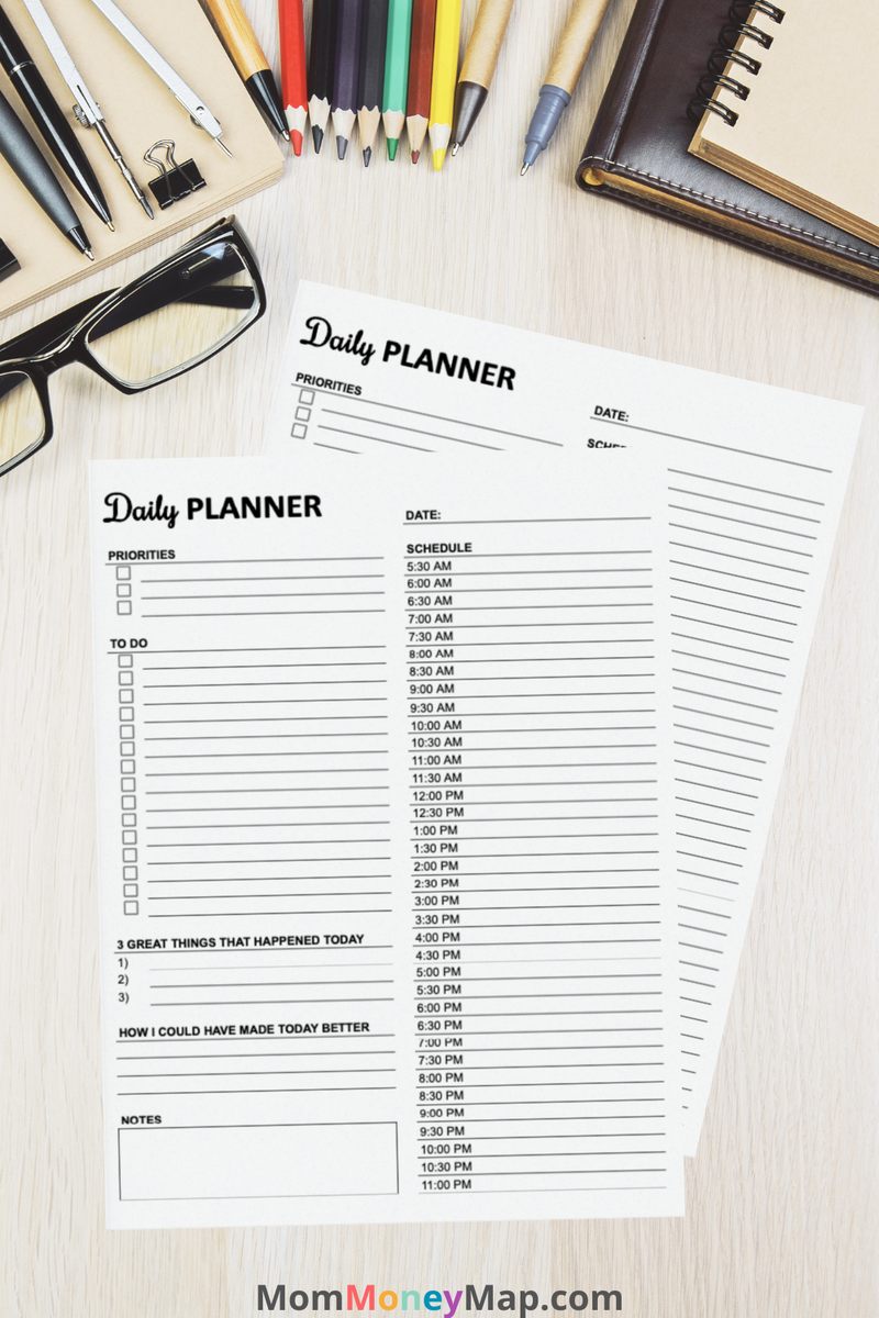 Daily Planner Printable PDF – Task & Goal Planner for Productivity ...