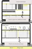 Goal Tracker Google Sheets Spreadsheet - Yellow