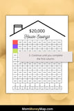 printable house savings tracker