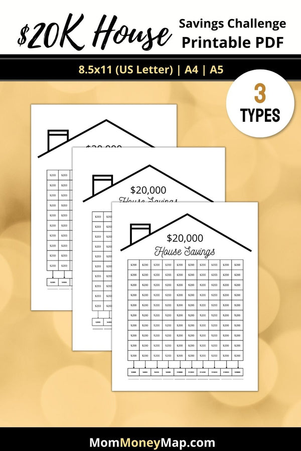 House Deposit Savings Challenge Printable PDF – Mom Money Map