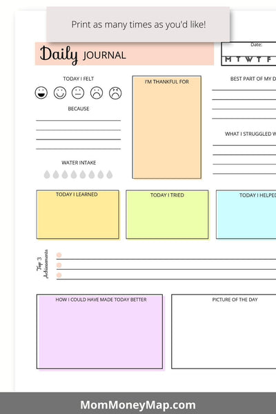 Kids Journal Pages Printable PDF – Mom Money Map Kids Journal Pages Printable PDF – Mom Money Map