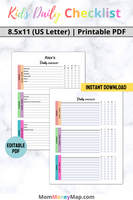printable kids daily checklist