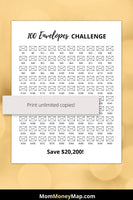 Money Saving Challenge Printable Save 2000 Dollars in 12 
