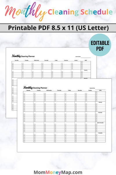 Months Chart Clean Blank Monthly Chart