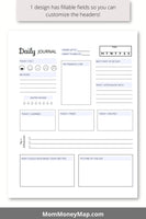 journal paper template for kindergarten
