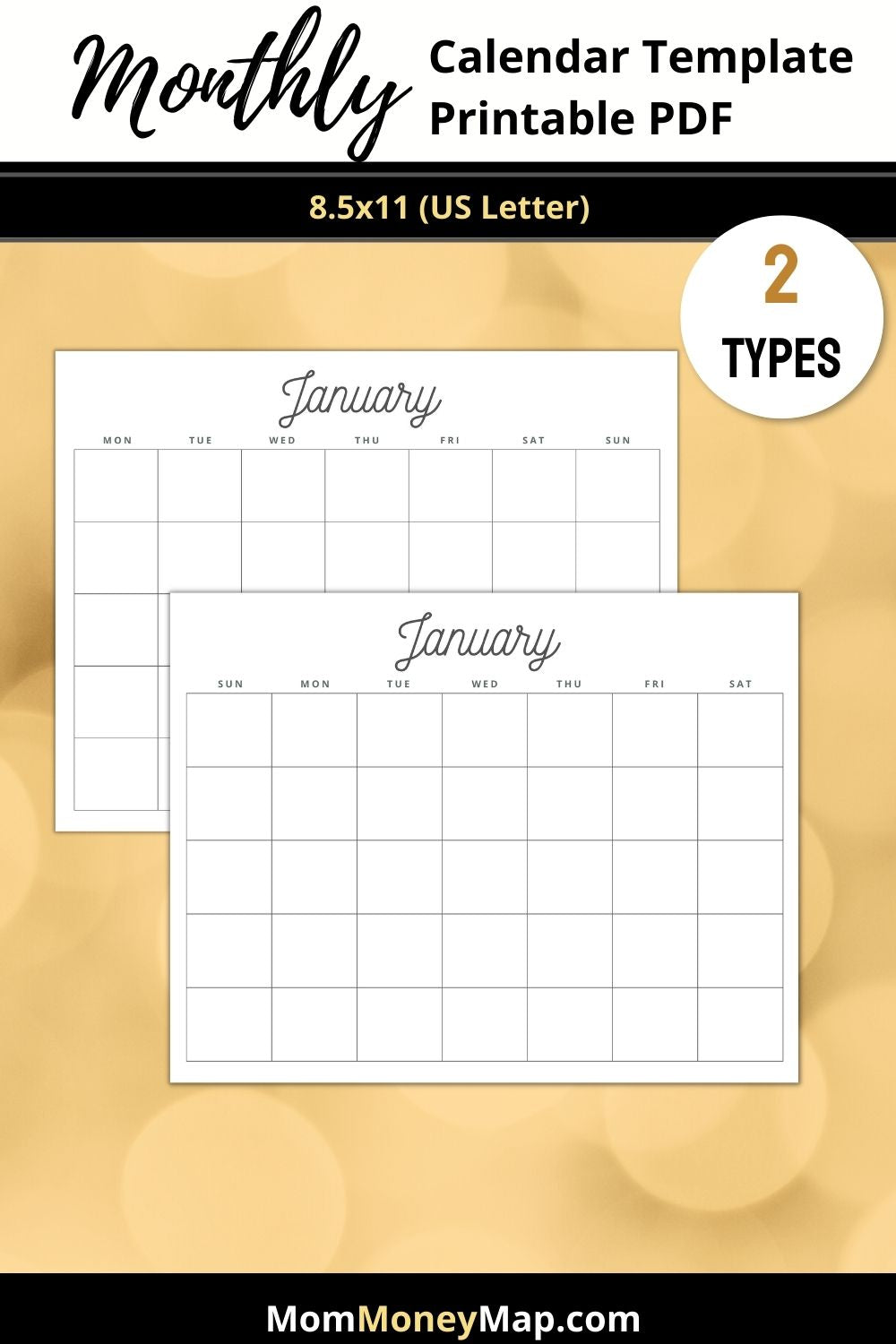 monthly-calendar-printable-pdf-mom-money-map for A5 Monthly Planner Printable Free Pdf Monthly Calendar Printable PDF – Mom Money Map for A5 Monthly Planner Printable Free Pdf