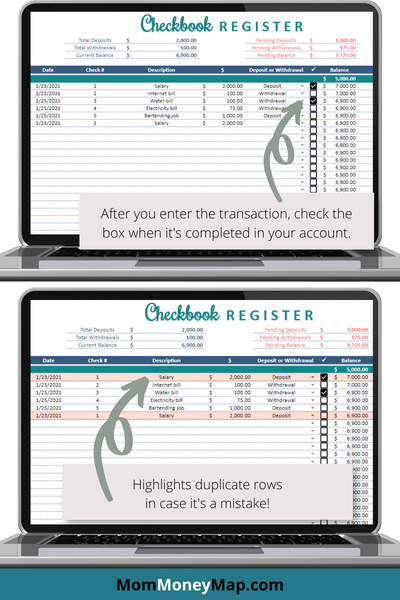 Basic Checkbook Register Simple Checkbook Register Google Sheets – Income & Expense Tracker ...