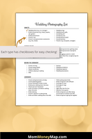important wedding photo checklist
