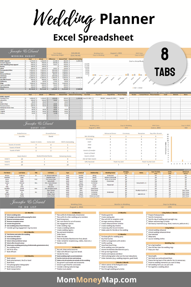 Wedding Planner Excel Spreadsheet Orange Mom Money Map Wedding planner excel spreadsheet orange mom money map