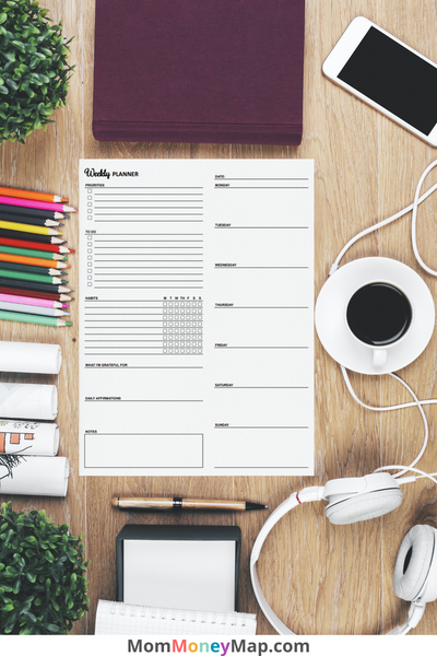 Weekly Activity Map Weekly Planner Printable PDF – Task & Goal Planner for Productivity ...