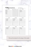 daily and weekly cleaning schedule