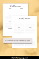 blank weekly planner printable
